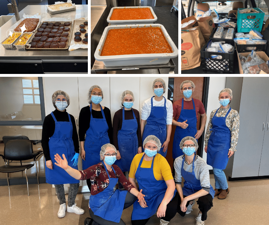 Montage photos des membres de l'équipe et des mets cuisinés