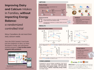 Améliorer les apports en produits laitiers et en calcium dans les familles, sans impacter l’équilibre énergétique : un essai contrôlé randomisé.